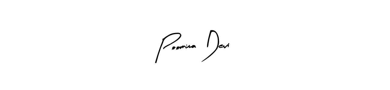 How to make Poornima Devi name signature. Use Arty Signature style for creating short signs online. This is the latest handwritten sign. Poornima Devi signature style 8 images and pictures png