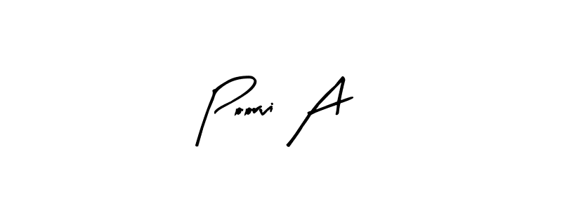 Use a signature maker to create a handwritten signature online. With this signature software, you can design (Arty Signature) your own signature for name Poorvi A. Poorvi A signature style 8 images and pictures png