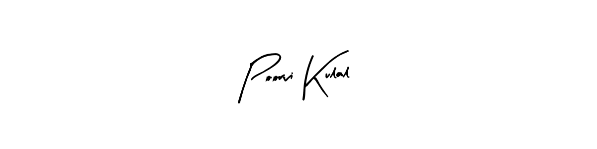 This is the best signature style for the Poorvi Kulal name. Also you like these signature font (Arty Signature). Mix name signature. Poorvi Kulal signature style 8 images and pictures png