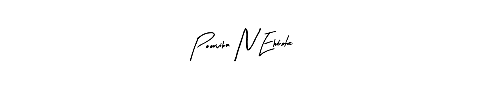 The best way (Arty Signature) to make a short signature is to pick only two or three words in your name. The name Poorvika N Ekbote include a total of six letters. For converting this name. Poorvika N Ekbote signature style 8 images and pictures png