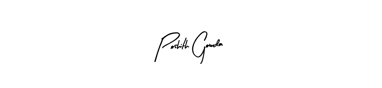 How to make Poshith Gowda signature? Arty Signature is a professional autograph style. Create handwritten signature for Poshith Gowda name. Poshith Gowda signature style 8 images and pictures png