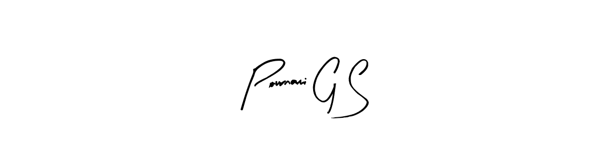 Pournami G S stylish signature style. Best Handwritten Sign (Arty Signature) for my name. Handwritten Signature Collection Ideas for my name Pournami G S. Pournami G S signature style 8 images and pictures png