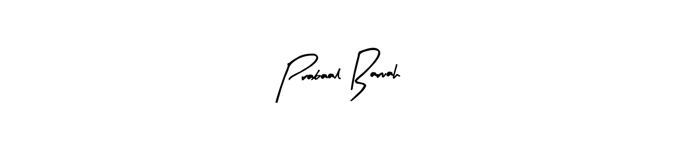 Arty Signature is a professional signature style that is perfect for those who want to add a touch of class to their signature. It is also a great choice for those who want to make their signature more unique. Get Prabaal Baruah name to fancy signature for free. Prabaal Baruah signature style 8 images and pictures png