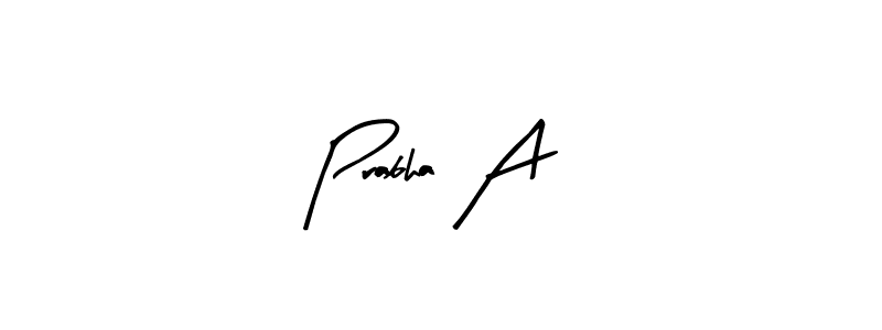 Similarly Arty Signature is the best handwritten signature design. Signature creator online .You can use it as an online autograph creator for name Prabha A. Prabha A signature style 8 images and pictures png