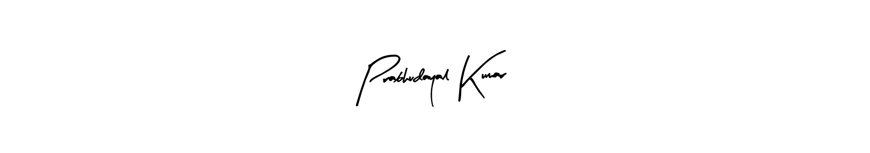 Arty Signature is a professional signature style that is perfect for those who want to add a touch of class to their signature. It is also a great choice for those who want to make their signature more unique. Get Prabhudayal Kumar name to fancy signature for free. Prabhudayal Kumar signature style 8 images and pictures png