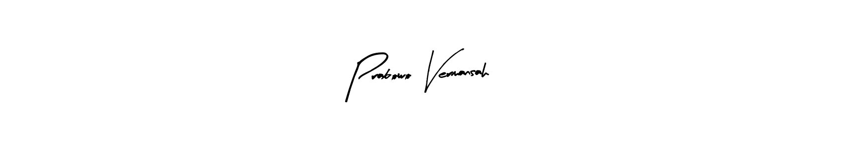 The best way (Arty Signature) to make a short signature is to pick only two or three words in your name. The name Prabowo Vermansah include a total of six letters. For converting this name. Prabowo Vermansah signature style 8 images and pictures png