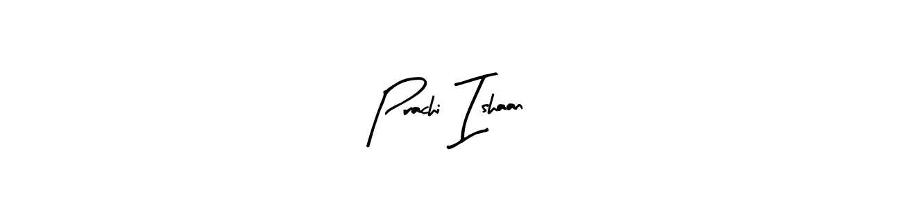 How to make Prachi Ishaan name signature. Use Arty Signature style for creating short signs online. This is the latest handwritten sign. Prachi Ishaan signature style 8 images and pictures png