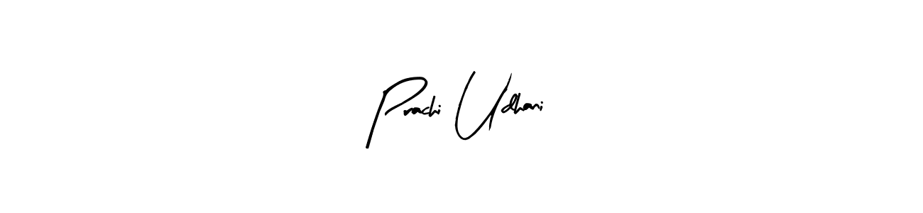 Arty Signature is a professional signature style that is perfect for those who want to add a touch of class to their signature. It is also a great choice for those who want to make their signature more unique. Get Prachi Udhani name to fancy signature for free. Prachi Udhani signature style 8 images and pictures png