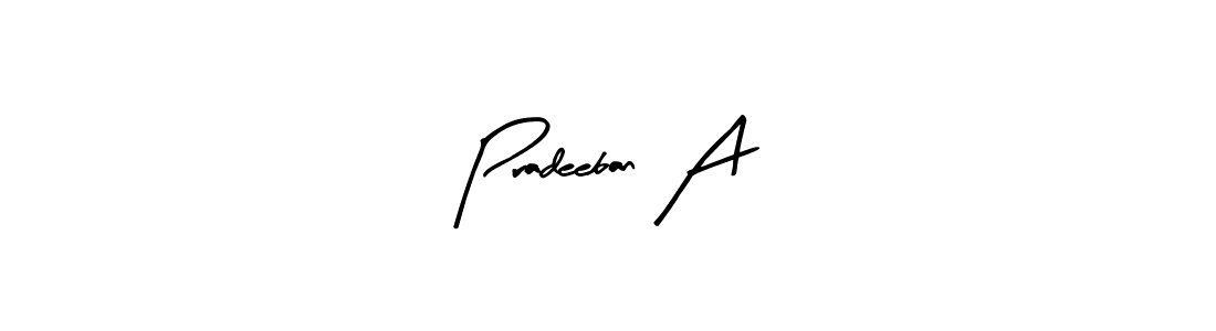 Create a beautiful signature design for name Pradeeban A. With this signature (Arty Signature) fonts, you can make a handwritten signature for free. Pradeeban A signature style 8 images and pictures png