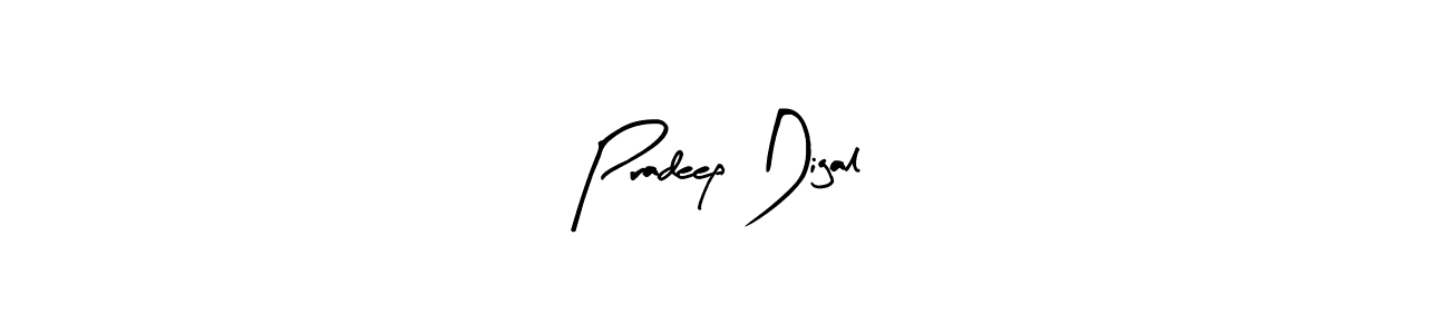 Design your own signature with our free online signature maker. With this signature software, you can create a handwritten (Arty Signature) signature for name Pradeep Digal. Pradeep Digal signature style 8 images and pictures png