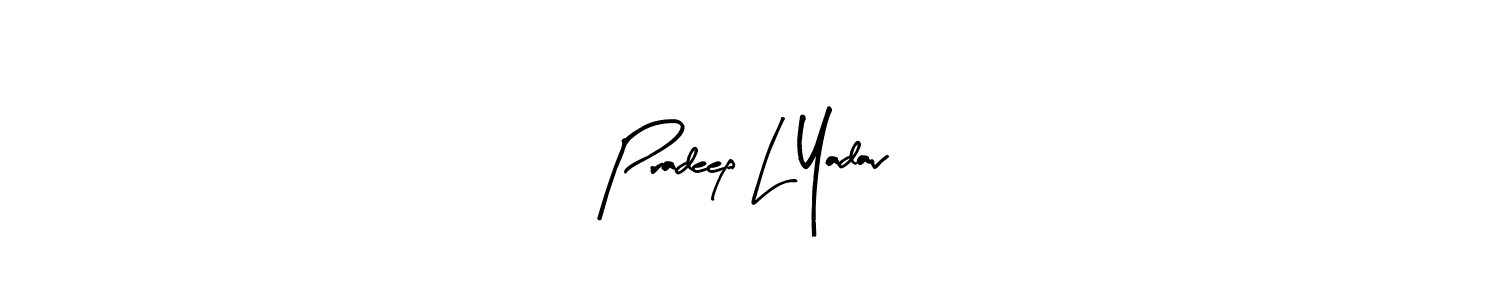 Use a signature maker to create a handwritten signature online. With this signature software, you can design (Arty Signature) your own signature for name Pradeep L Yadav. Pradeep L Yadav signature style 8 images and pictures png
