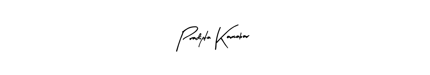 Use a signature maker to create a handwritten signature online. With this signature software, you can design (Arty Signature) your own signature for name Pradipta Karmakar. Pradipta Karmakar signature style 8 images and pictures png