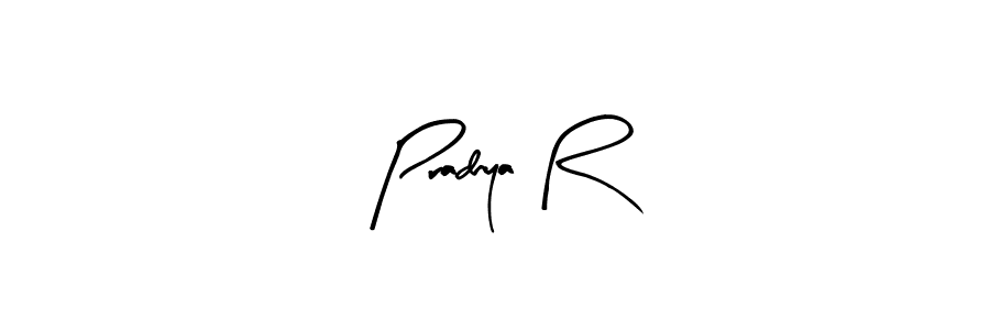 Use a signature maker to create a handwritten signature online. With this signature software, you can design (Arty Signature) your own signature for name Pradnya R. Pradnya R signature style 8 images and pictures png