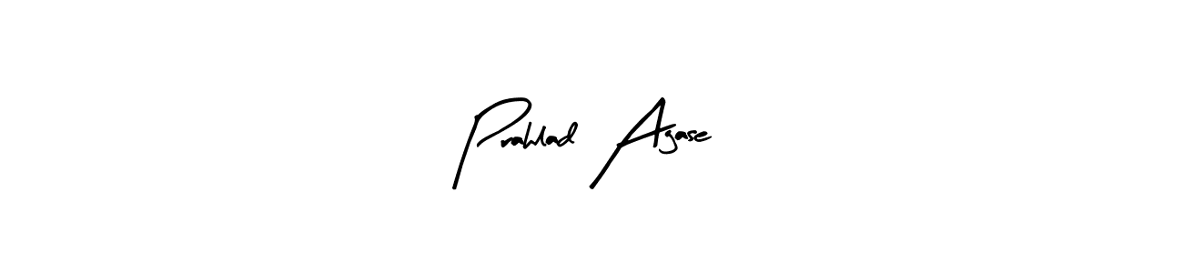 How to make Prahlad Agase name signature. Use Arty Signature style for creating short signs online. This is the latest handwritten sign. Prahlad Agase signature style 8 images and pictures png