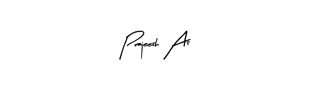Create a beautiful signature design for name Prajeesh As. With this signature (Arty Signature) fonts, you can make a handwritten signature for free. Prajeesh As signature style 8 images and pictures png