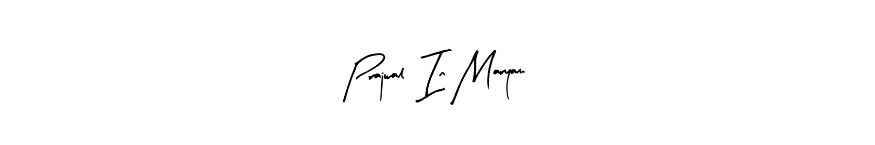 Arty Signature is a professional signature style that is perfect for those who want to add a touch of class to their signature. It is also a great choice for those who want to make their signature more unique. Get Prajwal  In Maryam name to fancy signature for free. Prajwal  In Maryam signature style 8 images and pictures png
