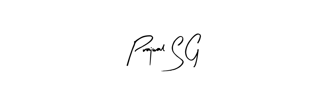 Create a beautiful signature design for name Prajwal S G. With this signature (Arty Signature) fonts, you can make a handwritten signature for free. Prajwal S G signature style 8 images and pictures png