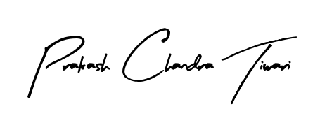 Create your official email sign-off with Prakash Chandra Tiwari name in Arty Signature style. Crisp, clean, and perfectly legible across all screens. Prakash Chandra Tiwari signature style 8 images and pictures png
