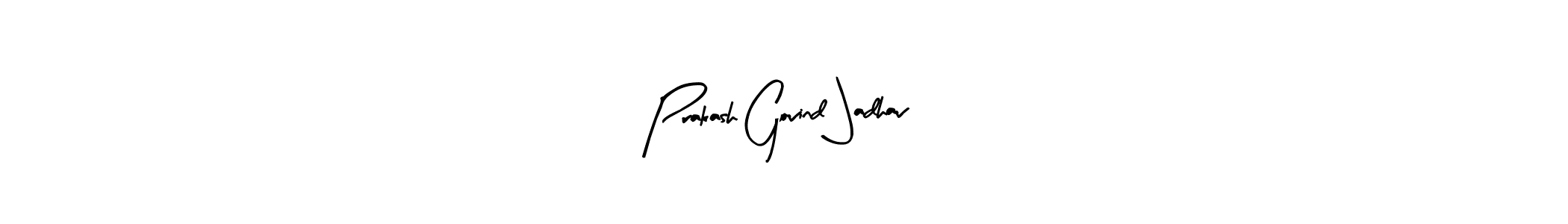 This is the best signature style for the Prakash Govind Jadhav name. Also you like these signature font (Arty Signature). Mix name signature. Prakash Govind Jadhav signature style 8 images and pictures png
