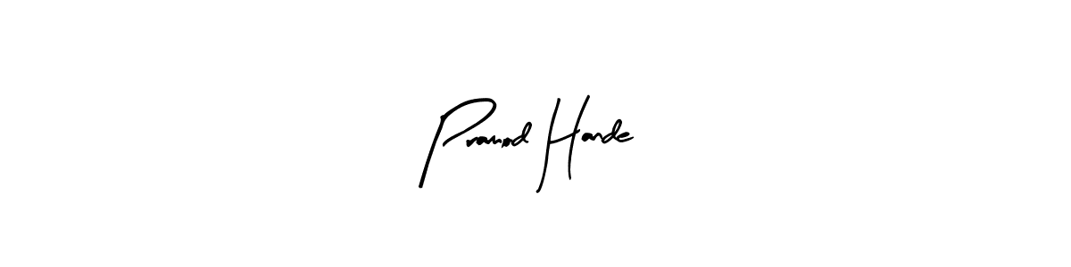 Use a signature maker to create a handwritten signature online. With this signature software, you can design (Arty Signature) your own signature for name Pramod Hande. Pramod Hande signature style 8 images and pictures png