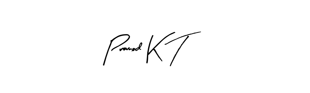 How to make Pramod K T name signature. Use Arty Signature style for creating short signs online. This is the latest handwritten sign. Pramod K T signature style 8 images and pictures png