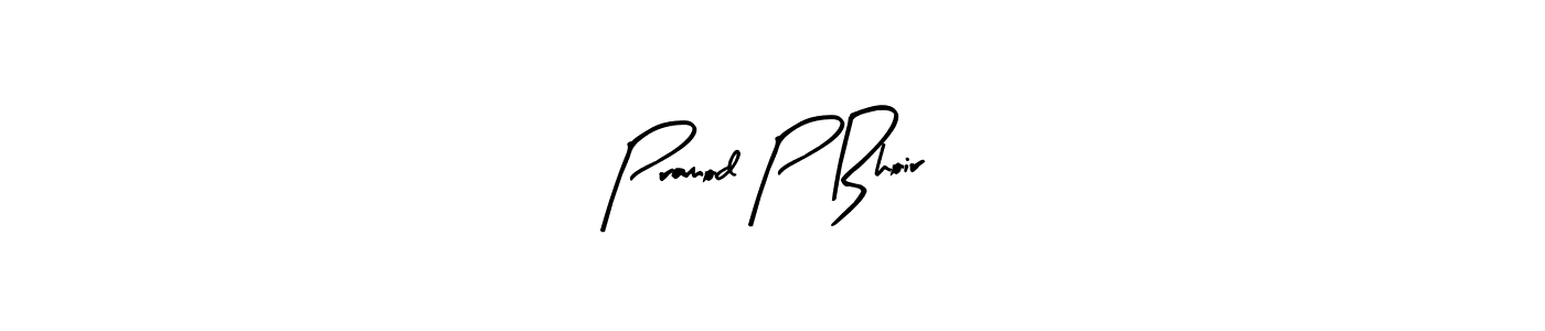 The best way (Arty Signature) to make a short signature is to pick only two or three words in your name. The name Pramod P Bhoir include a total of six letters. For converting this name. Pramod P Bhoir signature style 8 images and pictures png
