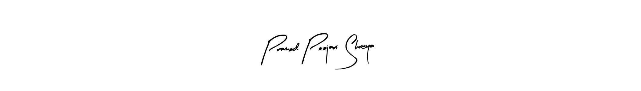 It looks lik you need a new signature style for name Pramod Poojari Shreya. Design unique handwritten (Arty Signature) signature with our free signature maker in just a few clicks. Pramod Poojari Shreya signature style 8 images and pictures png