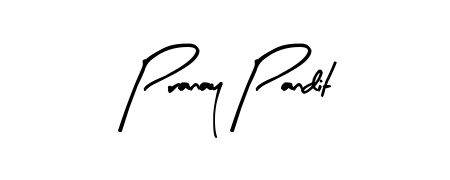 A modern signature idea for name Pranay Pandit using Arty Signature font. Clean strokes and elegant curves make it stand out instantly. Pranay Pandit signature style 8 images and pictures png