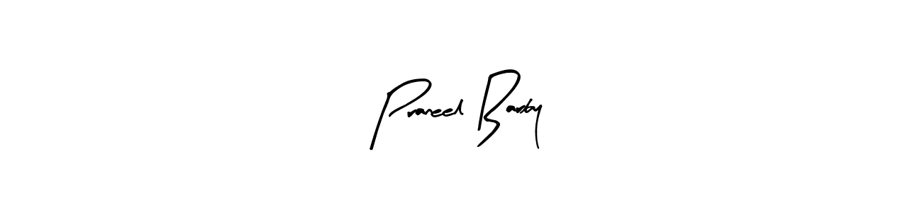 Arty Signature is a professional signature style that is perfect for those who want to add a touch of class to their signature. It is also a great choice for those who want to make their signature more unique. Get Praneel Barby name to fancy signature for free. Praneel Barby signature style 8 images and pictures png