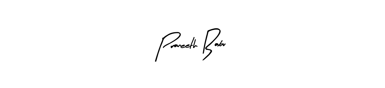 Also we have Praneeth Babu name is the best signature style. Create professional handwritten signature collection using Arty Signature autograph style. Praneeth Babu signature style 8 images and pictures png