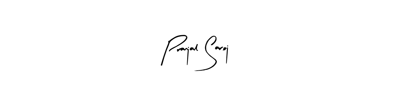 Use a signature maker to create a handwritten signature online. With this signature software, you can design (Arty Signature) your own signature for name Pranjal Saroj. Pranjal Saroj signature style 8 images and pictures png