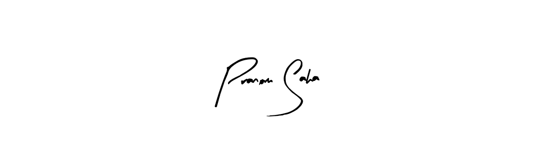 How to make Pranom Saha name signature. Use Arty Signature style for creating short signs online. This is the latest handwritten sign. Pranom Saha signature style 8 images and pictures png