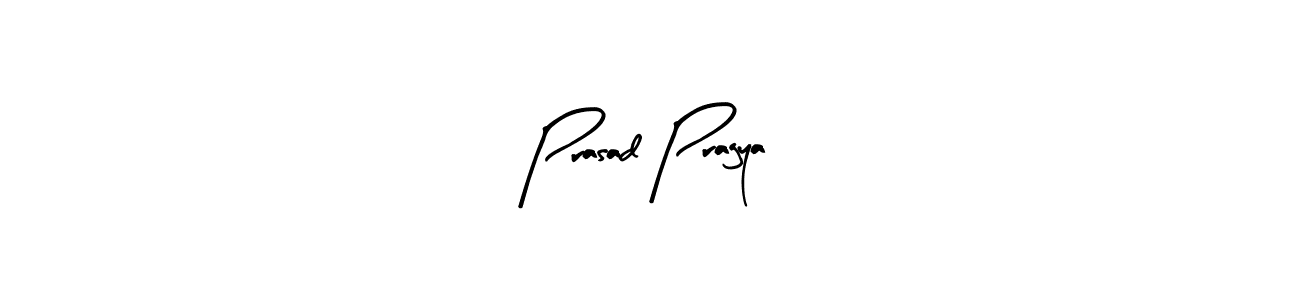 How to make Prasad Pragya name signature. Use Arty Signature style for creating short signs online. This is the latest handwritten sign. Prasad Pragya signature style 8 images and pictures png