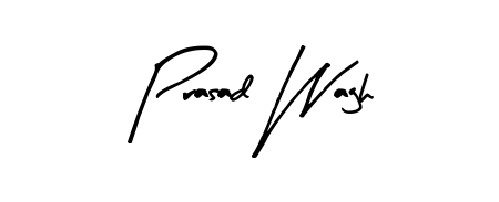 A sleek calligraphic signature for name Prasad Wagh utilizing Arty Signature styling. Great for adding personal signatures to photos and art. Prasad Wagh signature style 8 images and pictures png