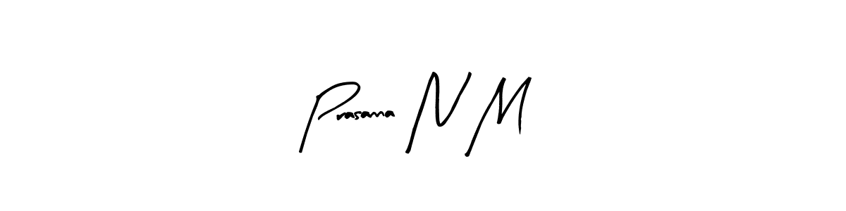 Similarly Arty Signature is the best handwritten signature design. Signature creator online .You can use it as an online autograph creator for name Prasanna N M. Prasanna N M signature style 8 images and pictures png