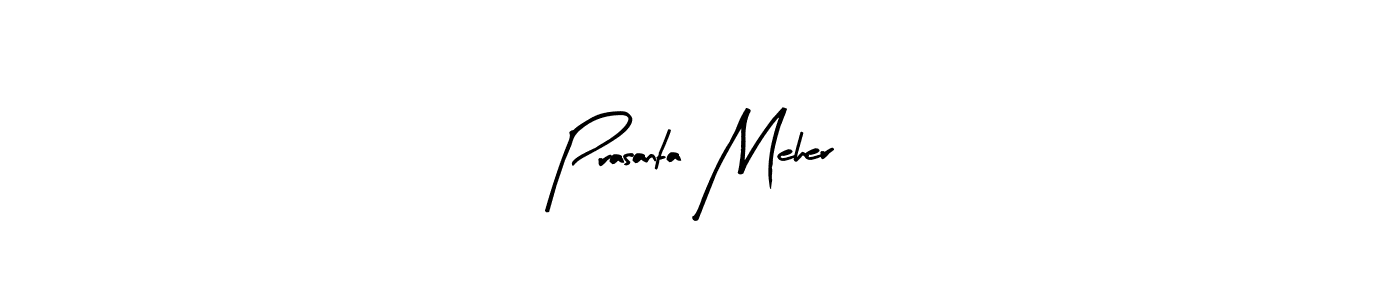 Arty Signature is a professional signature style that is perfect for those who want to add a touch of class to their signature. It is also a great choice for those who want to make their signature more unique. Get Prasanta Meher name to fancy signature for free. Prasanta Meher signature style 8 images and pictures png