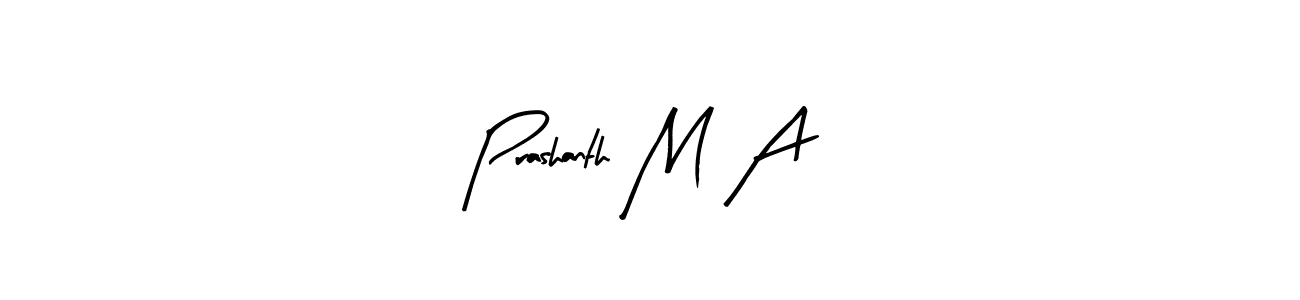 Similarly Arty Signature is the best handwritten signature design. Signature creator online .You can use it as an online autograph creator for name Prashanth M A. Prashanth M A signature style 8 images and pictures png