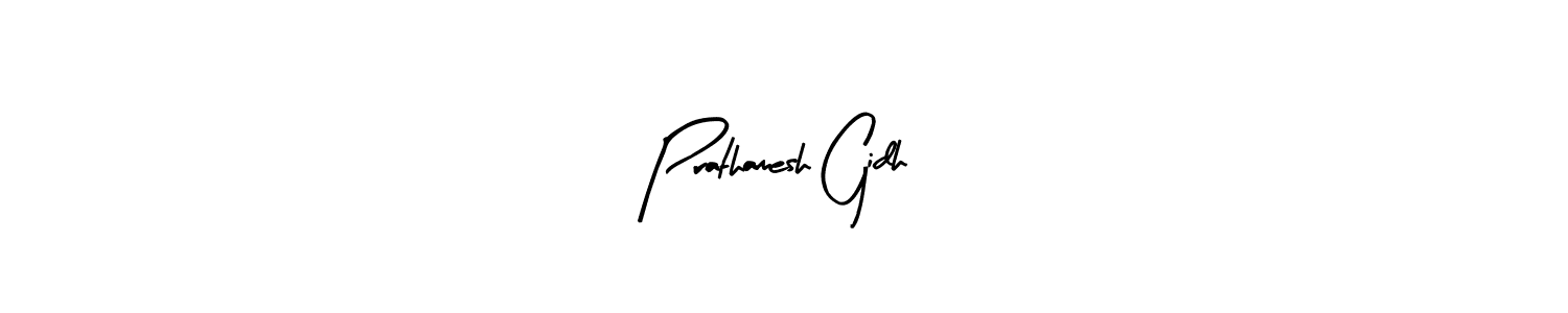 The best way (Arty Signature) to make a short signature is to pick only two or three words in your name. The name Prathamesh Gidh include a total of six letters. For converting this name. Prathamesh Gidh signature style 8 images and pictures png