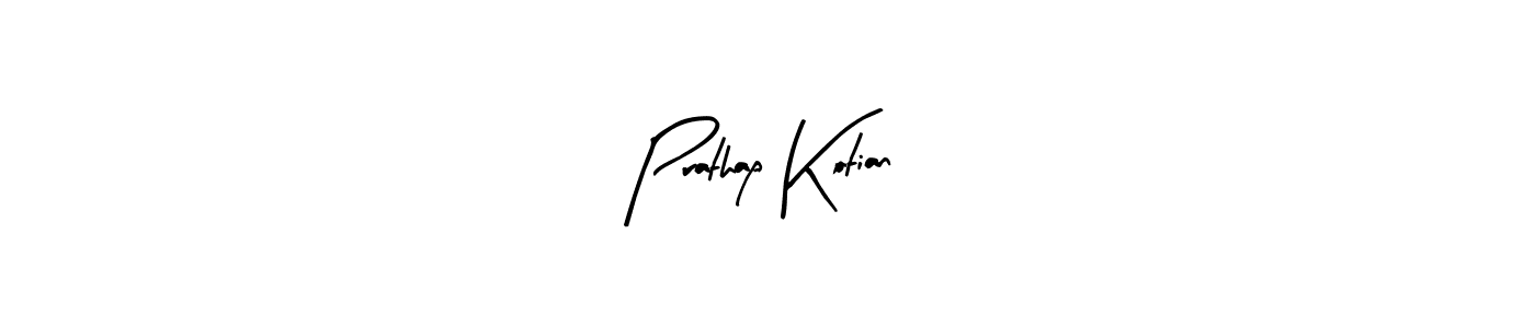 Use a signature maker to create a handwritten signature online. With this signature software, you can design (Arty Signature) your own signature for name Prathap Kotian. Prathap Kotian signature style 8 images and pictures png