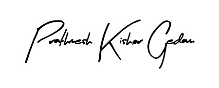 Looking for an artistic signature for Prathmesh Kishor Gedam? The Arty Signature calligraphy style gives a sophisticated flow suitable for business cards and emails. Prathmesh Kishor Gedam signature style 8 images and pictures png