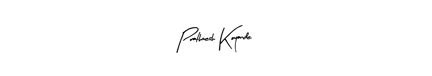 Arty Signature is a professional signature style that is perfect for those who want to add a touch of class to their signature. It is also a great choice for those who want to make their signature more unique. Get Prathmesh Koyande name to fancy signature for free. Prathmesh Koyande signature style 8 images and pictures png