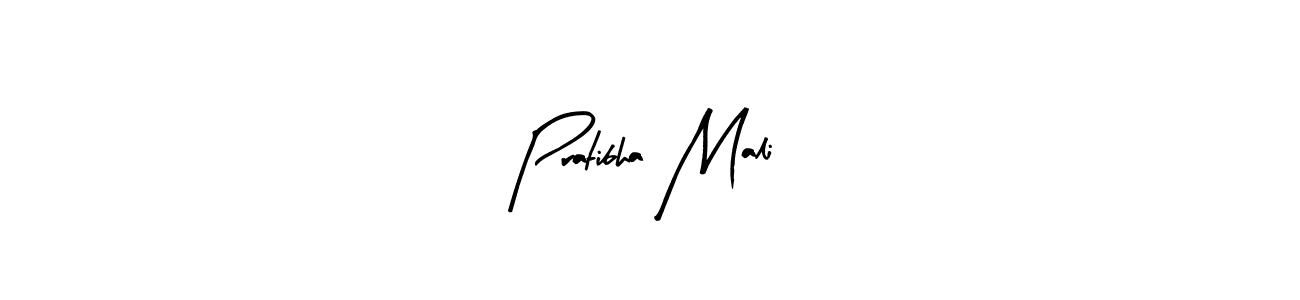 Arty Signature is a professional signature style that is perfect for those who want to add a touch of class to their signature. It is also a great choice for those who want to make their signature more unique. Get Pratibha Mali name to fancy signature for free. Pratibha Mali signature style 8 images and pictures png