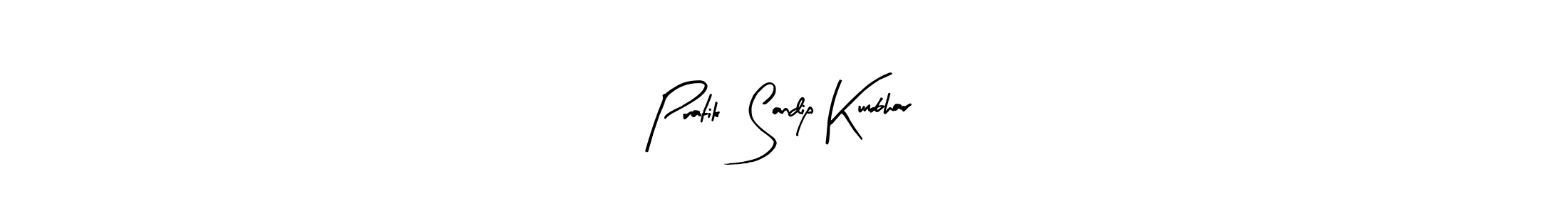 How to make Pratik  Sandip Kumbhar name signature. Use Arty Signature style for creating short signs online. This is the latest handwritten sign. Pratik  Sandip Kumbhar signature style 8 images and pictures png