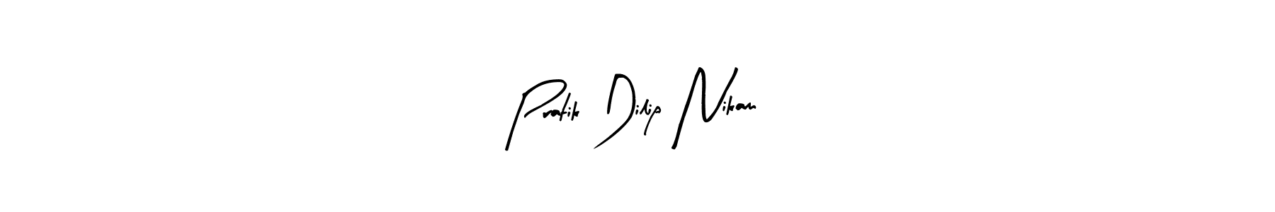 This is the best signature style for the Pratik Dilip Nikam name. Also you like these signature font (Arty Signature). Mix name signature. Pratik Dilip Nikam signature style 8 images and pictures png