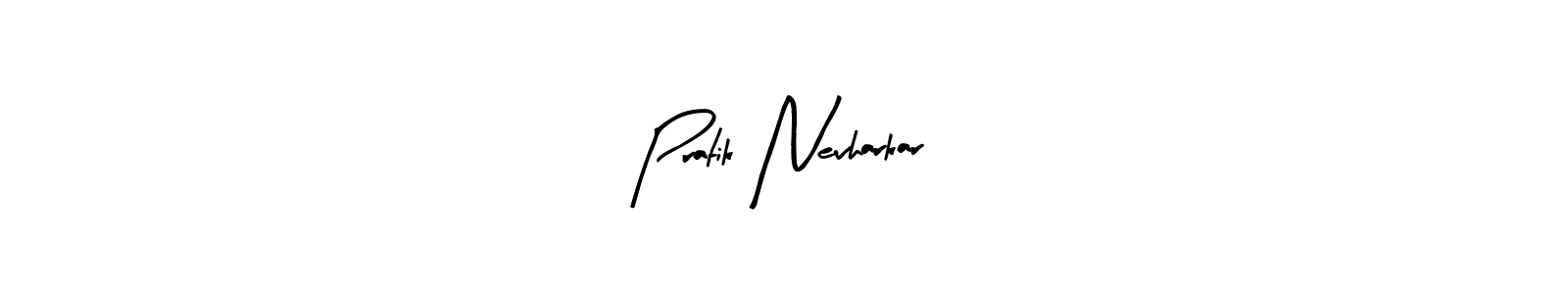 Arty Signature is a professional signature style that is perfect for those who want to add a touch of class to their signature. It is also a great choice for those who want to make their signature more unique. Get Pratik Nevharkar name to fancy signature for free. Pratik Nevharkar signature style 8 images and pictures png