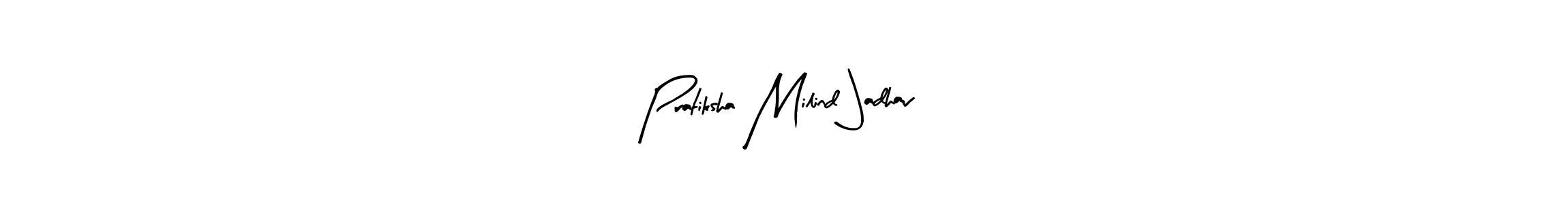 Also we have Pratiksha Milind Jadhav name is the best signature style. Create professional handwritten signature collection using Arty Signature autograph style. Pratiksha Milind Jadhav signature style 8 images and pictures png