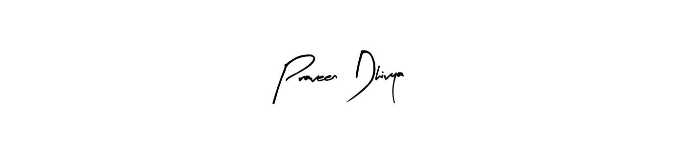 Praveen Dhivya stylish signature style. Best Handwritten Sign (Arty Signature) for my name. Handwritten Signature Collection Ideas for my name Praveen Dhivya. Praveen Dhivya signature style 8 images and pictures png