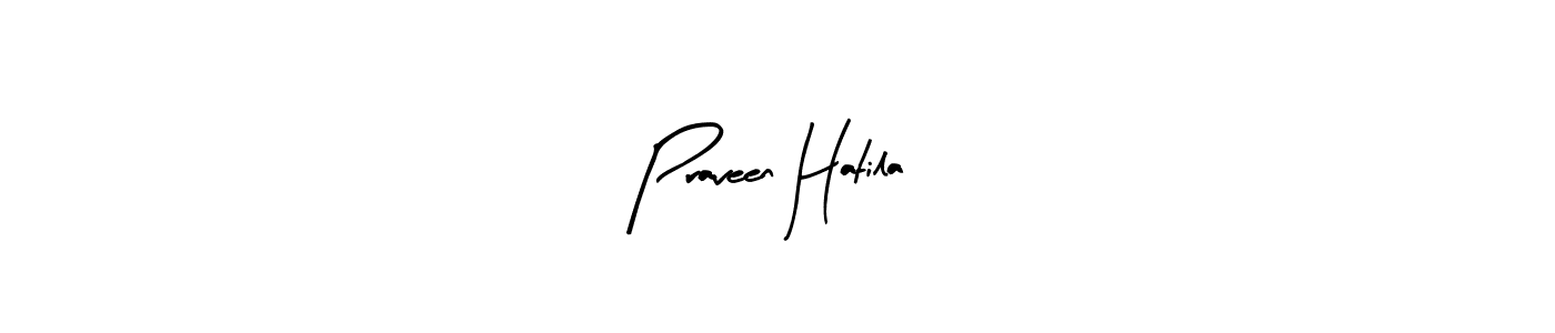 Similarly Arty Signature is the best handwritten signature design. Signature creator online .You can use it as an online autograph creator for name Praveen Hatila. Praveen Hatila signature style 8 images and pictures png