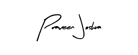A sleek calligraphic signature for name Praveen Joshua utilizing Arty Signature styling. Great for adding personal signatures to photos and art. Praveen Joshua signature style 8 images and pictures png