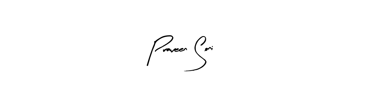 How to make Praveen Soni name signature. Use Arty Signature style for creating short signs online. This is the latest handwritten sign. Praveen Soni signature style 8 images and pictures png